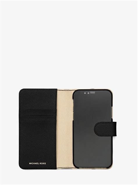 iphone x leather case saffiano michael kors|Michael Kors Saffiano Leather Pocket for Apple iPhone X .